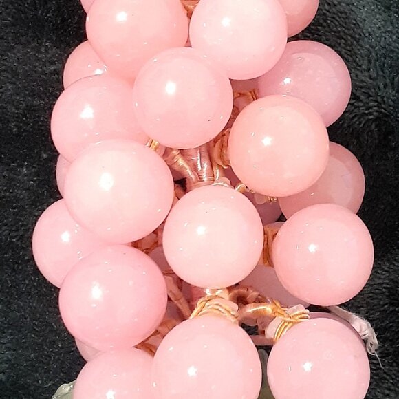 VINTAGE SALADO TEXAS WINERY PINK GLASS GRAPES GORGEOUS HEAVY GRAPES - Picture 13 of 17